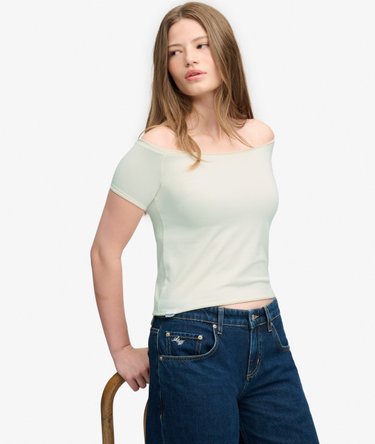Bardot Off-Shoulder-Top schmale Passform Image 2