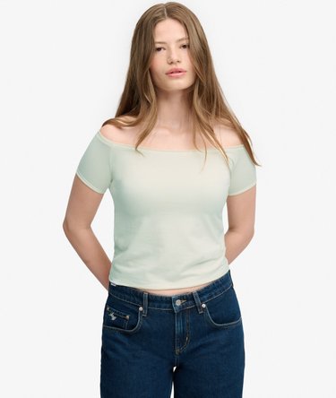 Bardot Off-Shoulder-Top schmale Passform Image 1