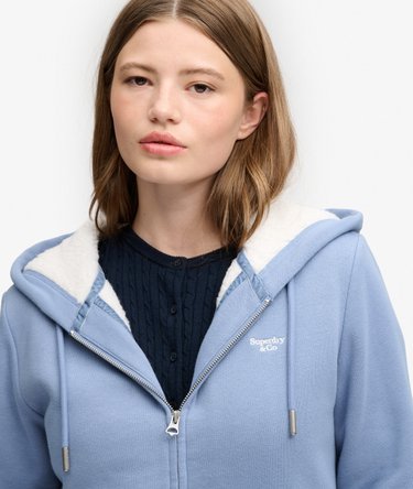 Signature Geborduurde Borg Zip Hoodie Image 4