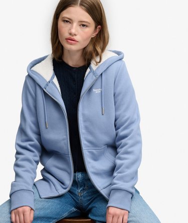 Signature Geborduurde Borg Zip Hoodie Image 2