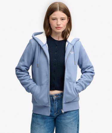 Signature Geborduurde Borg Zip Hoodie Image 1