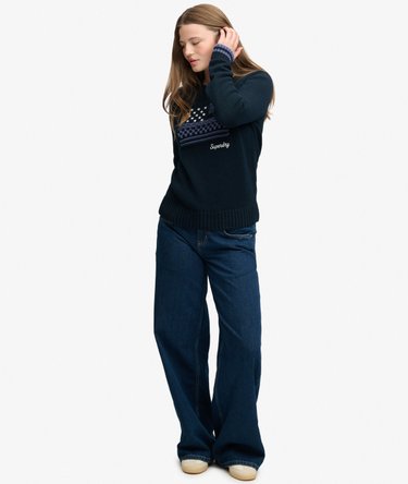 Statement Cable Flag Sweter luźny kr&oacute;j Image 3