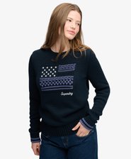 Statement Cable Flag Sweter luźny kr&oacute;j