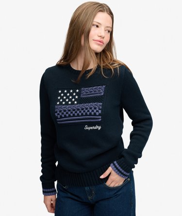 Statement Cable Flag Sweter luźny kr&oacute;j Image 1