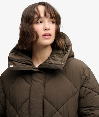 Longline Diamond Quilt Jacket Image 2