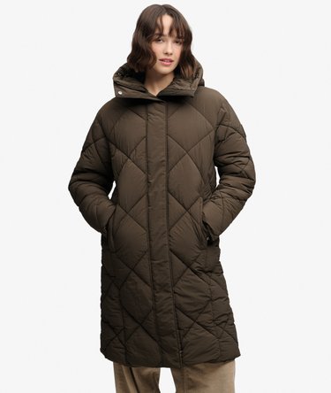 Longline Diamond Quilt Jacket Image 5