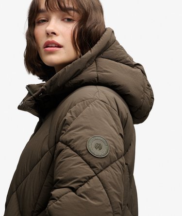 Longline Diamond Quilt Jacket Image 4