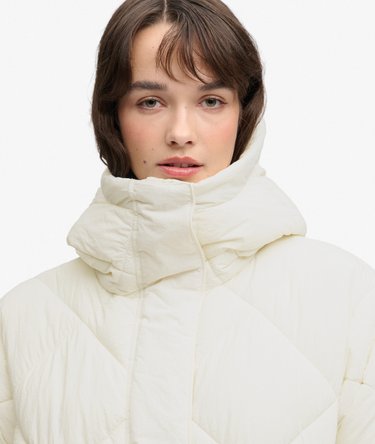 Longline Diamond Quilt Jacket Image 4