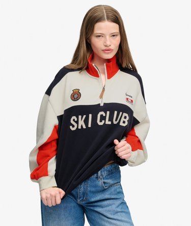 Pull Preppy Ski Half Zip Coupe D&eacute;contract&eacute;e Image 4