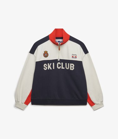 Pull Preppy Ski Half Zip Coupe D&eacute;contract&eacute;e Image 6