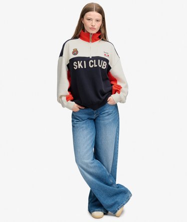 Pull Preppy Ski Half Zip Coupe D&eacute;contract&eacute;e Image 3