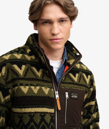 Abstract Fleece Zip-jacka Image 4