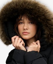 Hooded Faux Fur Fuji Longline Jacket