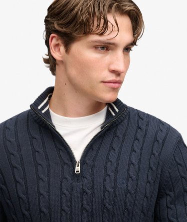 Pull Preppy Cotton Cable Half Zip coupe ajust&eacute;e Image 4