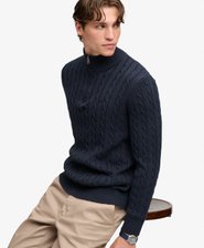 Preppy Cotton Cable Half Zip Jumper