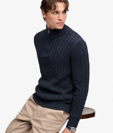 Pull Preppy Cotton Cable Half Zip coupe ajust&eacute;e Image 2