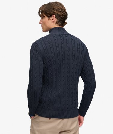 Pull Preppy Cotton Cable Half Zip coupe ajust&eacute;e Image 5