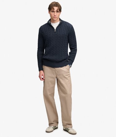 Pull Preppy Cotton Cable Half Zip coupe ajust&eacute;e Image 3