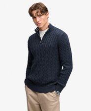 Preppy Cotton Cable Half Zip Jumper