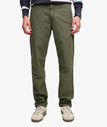 Tapered Washed Chino Trousers Image 3