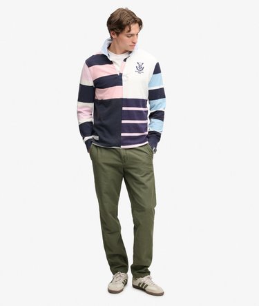 Tapered Washed Chino Trousers Image 1