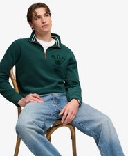 Felpa con Mezza Zip Tonal