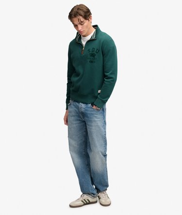 Felpa con Mezza Zip Tonal Image 3