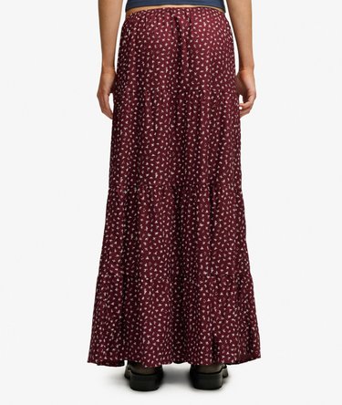 Woven Tiered Maxi Skirt Image 5