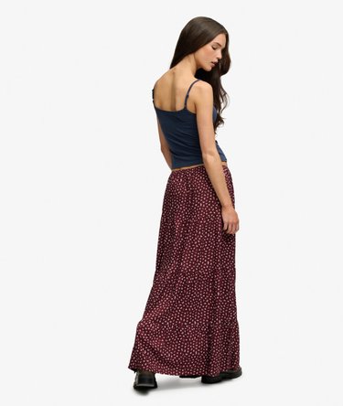 Woven Tiered Maxi Skirt Image 6