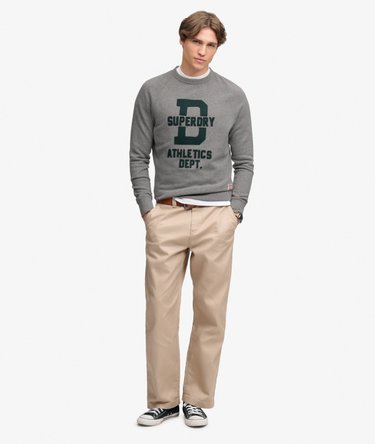 Athletic Felt Applique Crew Neck Sweatshirt Image 3
