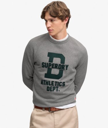 Athletic Felt Applique Crew Neck Sweatshirt Image 1