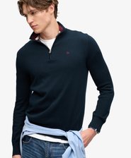 Preppy Essential Baumwoll-Pullover mit Rei&szlig;verschluss