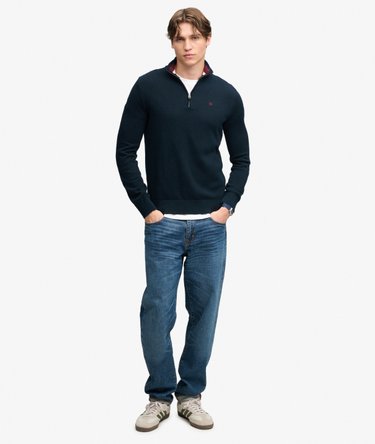 Preppy Essential Baumwoll-Pullover mit Rei&szlig;verschluss Image 3