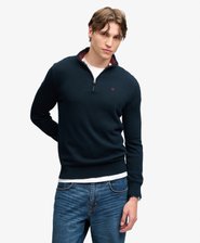Preppy Essential Baumwoll-Pullover mit Rei&szlig;verschluss