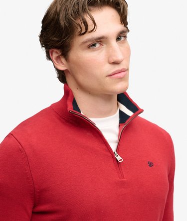 Preppy Essential Cotton Half Zip Jumper Image 4