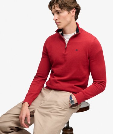 Preppy Essential Cotton Half Zip Jumper Image 2