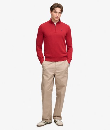 Preppy Essential Cotton Half Zip Jumper Image 3
