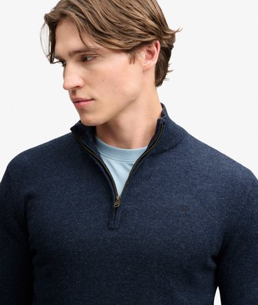 Essential Lightweight Wool Blend Half Zip Jumper Image 4