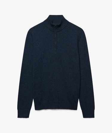 Essential Lightweight Wool Blend Half Zip Jumper Image 7