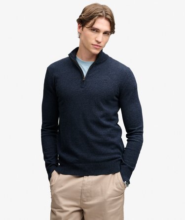 Essential Lightweight Wool Blend Half Zip Jumper Image 1