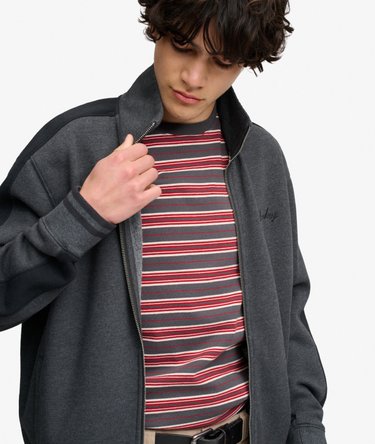 Satin Applique Track Top Relaxed Pasvorm Image 2