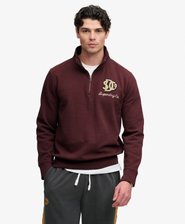 Vintage Athletic Sweatshirt mit Halbzip lockere Passform