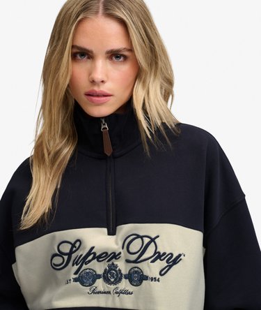 Ornate Script Sweater met Halve Rits Relaxed Pasvorm Image 4