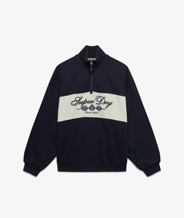 Ornate Script Sweater met Halve Rits Relaxed Pasvorm Image 6