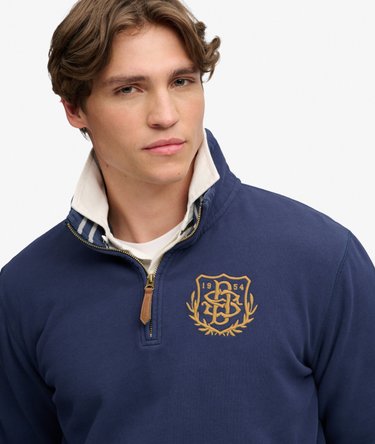 Gothic Varsity Half Zip Sweatshirt Afslappet Pasform Image 4