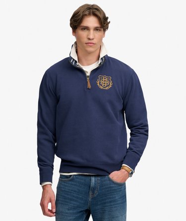 Gothic Varsity Half Zip Sweatshirt Afslappet Pasform Image 1