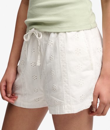 Cotton Broderie Beach Shorts Image 2