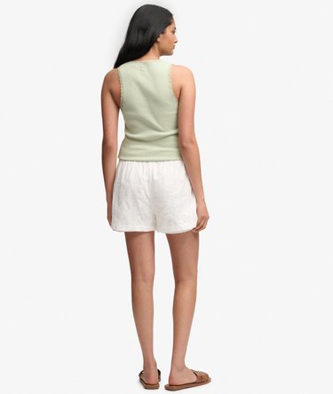 Cotton Broderie Beach Shorts Image 6