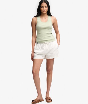 Cotton Broderie Beach Shorts Image 1