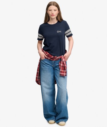 Varsity Script Stripe T-Shirt Image 3